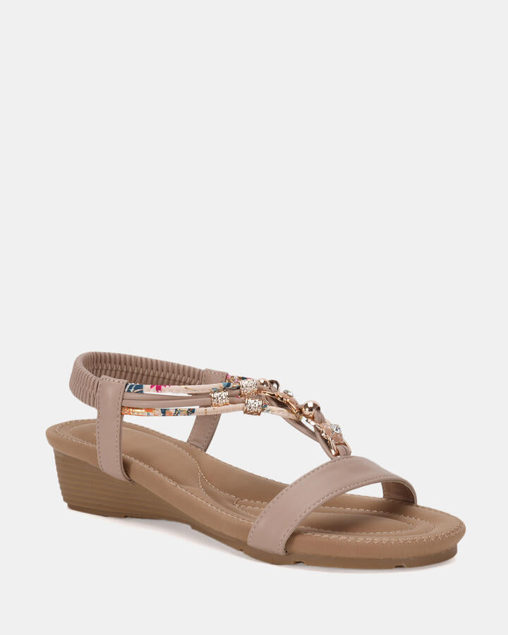 Image of Boots. Productname: ELSALVADOR NUDE Women's Wedge Novo Wedges in Nude colour by brand - Novo