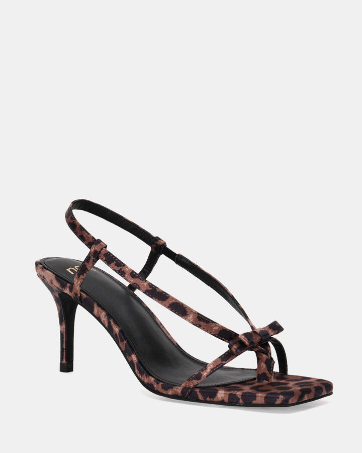 Image of Heels. Product name - Udane Leopard Vegan Heels in Print colour by brand - Novo