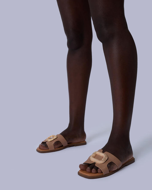 Image of Sandals. Product name - Raya Nude Sandals in Nude colour by brand - Novo