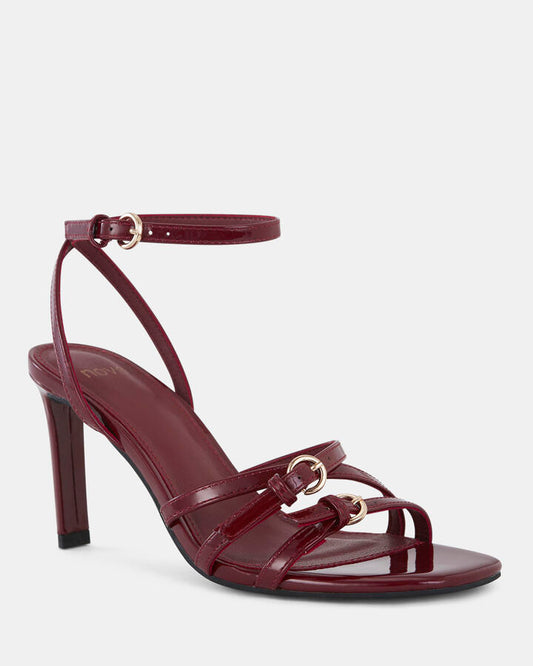 Image of Heels. Productname: Madaio: Deep Red Patent - Women's Strappy - High Heel in Deep Red Patent colour by brand - Novo