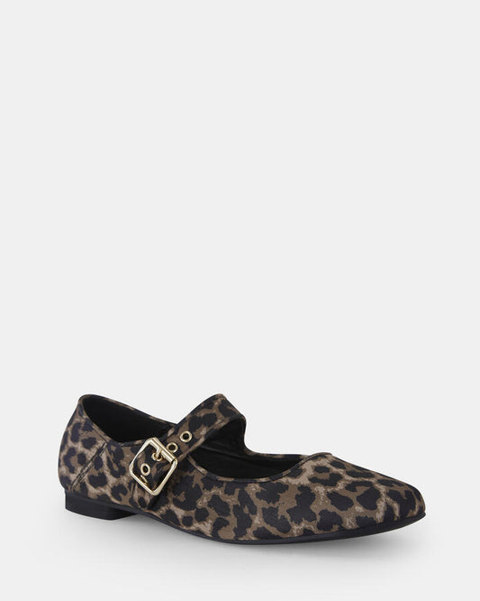 Image of Flats. Product name - Cesena Leopard Ballet Flats in Print colour by brand - Novo