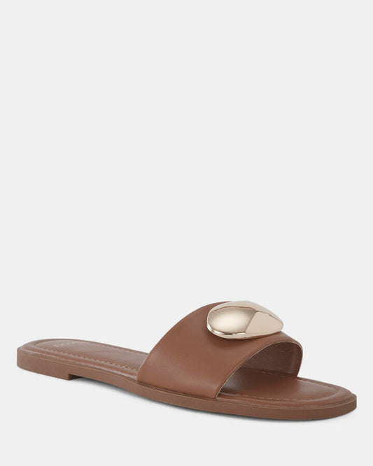 Image of Sandals. Product name - Siera Caramel Sandals in Caramel colour by brand - Novo