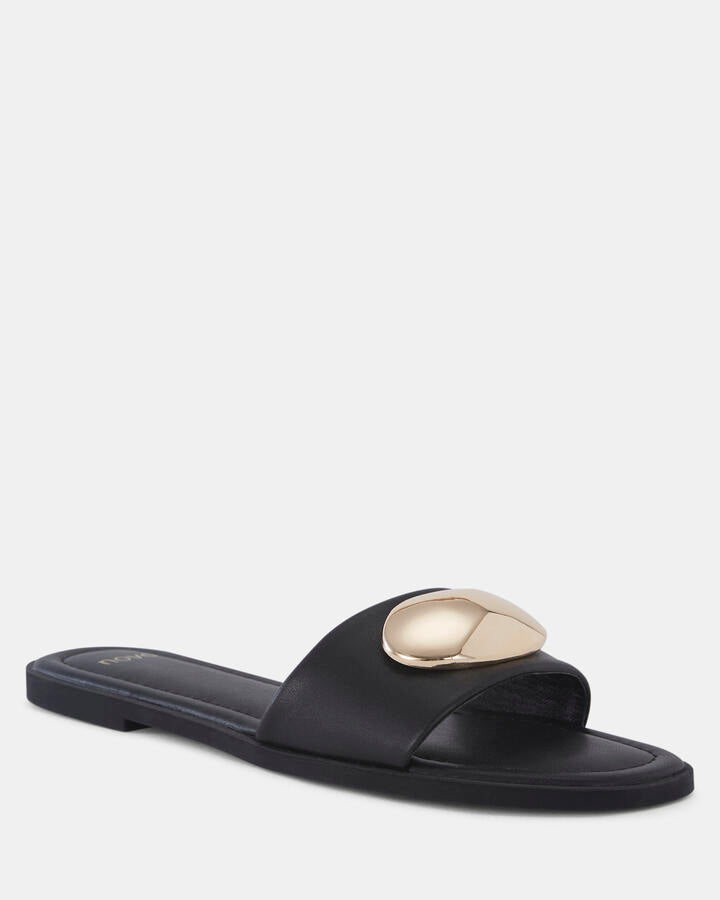 Image of Sandals. Product name - Siera Black Sandals in Black colour by brand - Novo