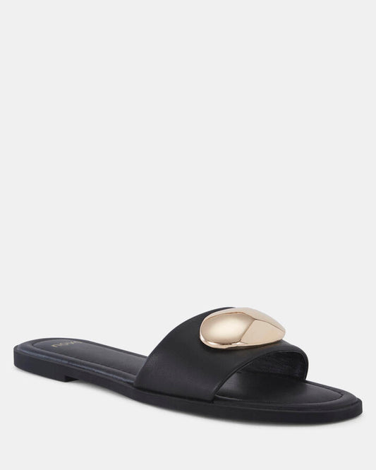 Image of Sandals. Product name - Siera Black Sandals in Black colour by brand - Novo