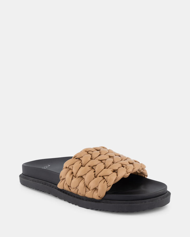 Image of Sandals. Product name - Sgaeyl Camel Sandals in Beige colour by brand - Novo