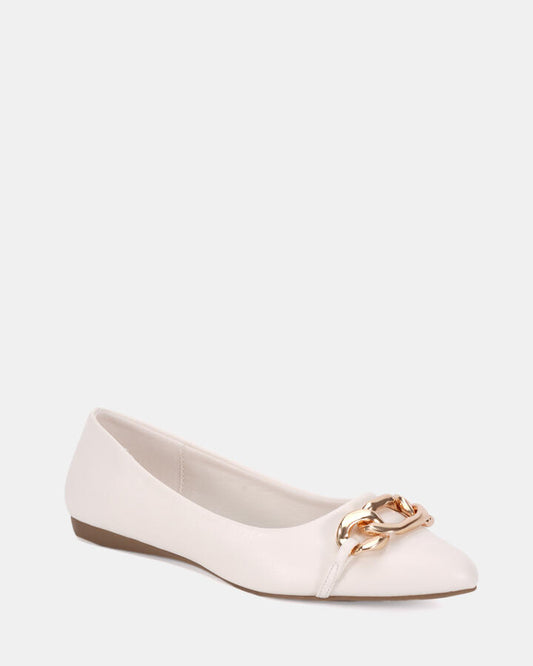 Image of Flats. Productname: CLOVA: WHITE - Women's Casual Flat Closed in Multi colour by brand - Novo