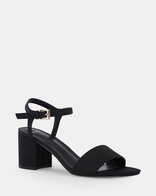 Image of Heels. Productname: Udacious: Black - Women's Strappy - Low Heel in Black colour by brand - Novo