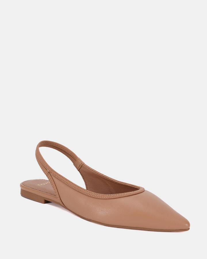 Image of Flats. Product name - Cassey Camel Ballet Flats in Beige colour by brand - Novo