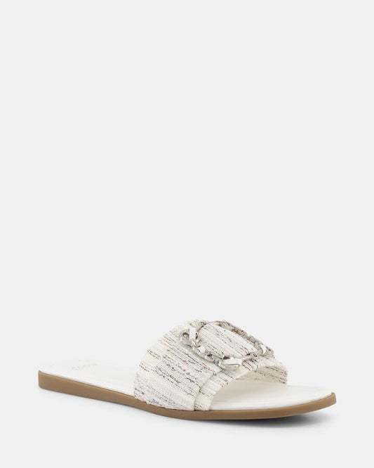 Image of Sandals. Productname: SEANY WHITE LINEN Women's Thongs Novo Sandals in White Linen colour by brand - Novo
