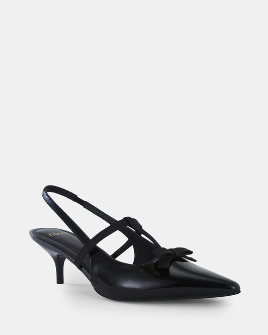 Image of Heels. Product name - Izan Black Pumps in Black colour by brand - Novo