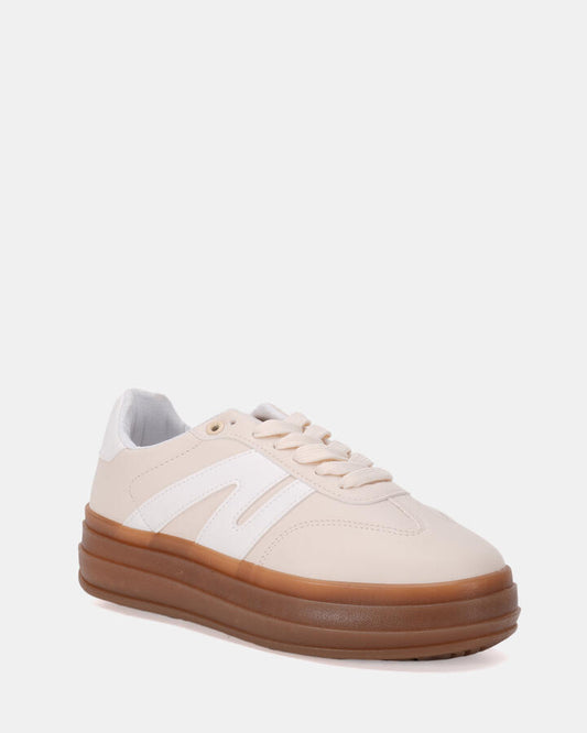 Image of Sneakers. Product name - Candela Beige Leisure Sneakers in Neutral colour by brand - Novo