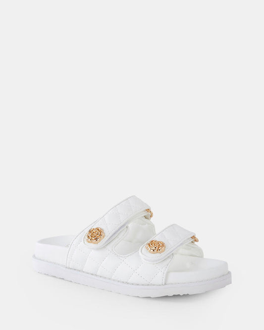 Image of Sandals. Product name - Sakuria White Sandals in Multi colour by brand - Novo