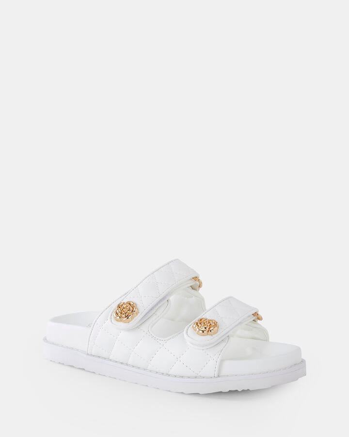 Image of Sandals. Product name - Sakuria White Sandals in Multi colour by brand - Novo
