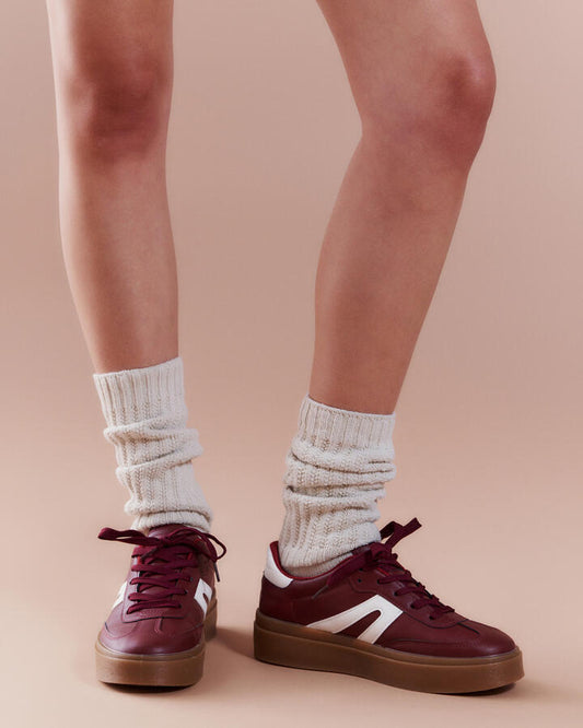Image of Sneakers. Productname: Calloway: Red Wine - Women's Casual Sneakers in Beige colour by brand - Novo