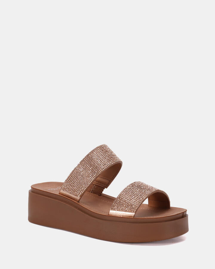 Image of Boots. Productname: BRILLIANT ROSE GOLD Women's Wedge Novo Wedges in Metallic colour by brand - Novo