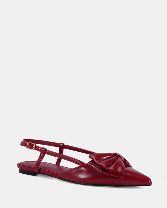 Image of Flats. Productname: Captivate: Red - Women's Casual Flat Closed in Red colour by brand - Novo