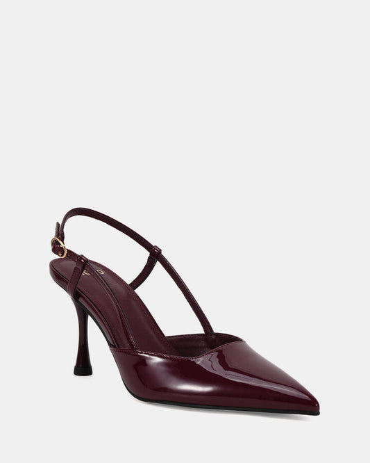 Image of Footwear. Productname: Imitate: Burgundy - Women's Court - High Heel in Red colour by brand - Novo