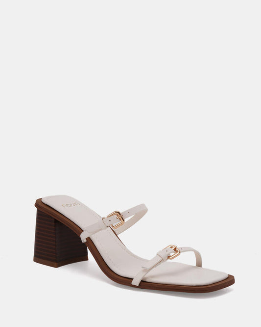 Image of Sandals. Product name - Marques Cream Mules in Neutral colour by brand - Novo
