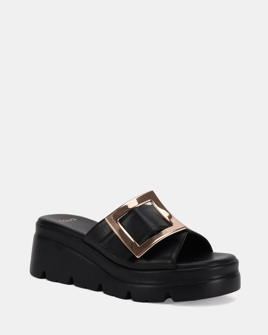 Image of Boots. Productname: BALASO BLACK Women's Wedge Novo Wedges in Black colour by brand - Novo