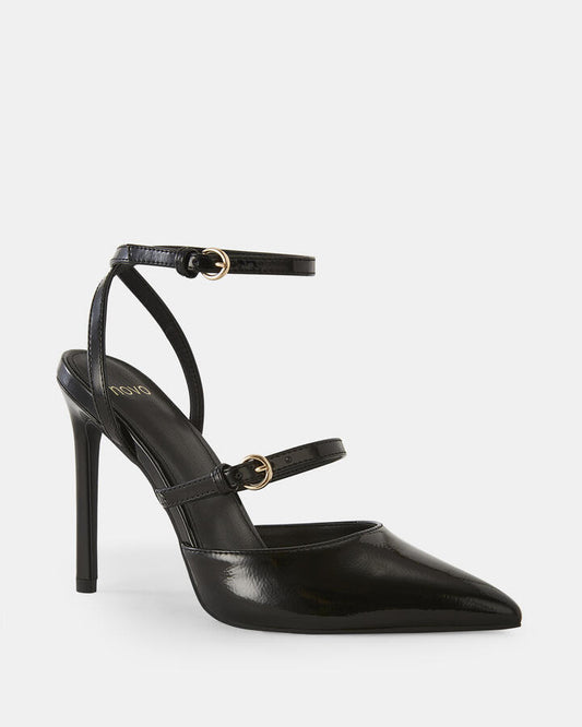 Image of Footwear. Productname: Iverson: Black Patent - Women's Court - High Heel in Black colour by brand - Novo