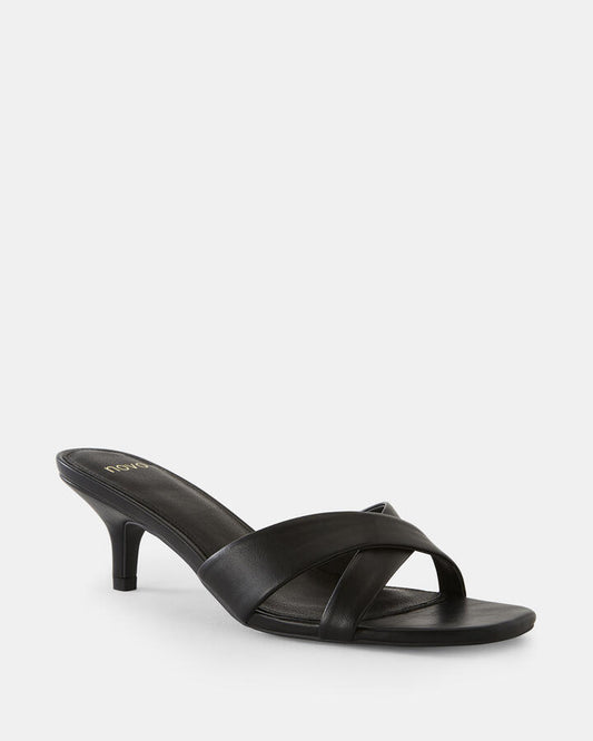 Image of Heels. Productname: Urzula: Black - Women's Strappy - Low Heel in Black colour by brand - Novo