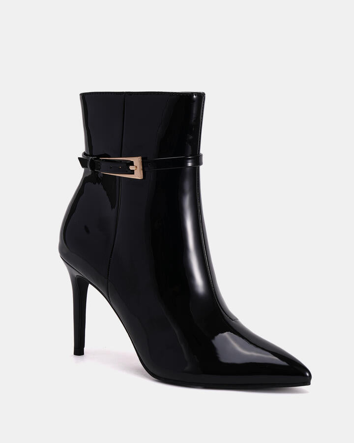 Image of Boots. Productname: DIONNE Black Patent Women's Boot High Heel Novo Boots in Black colour by brand - Novo