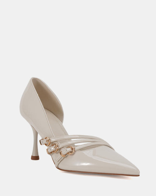 Image of Shoes. Productname: Inlove: Cream - Women's Court - Low Heel in Neutral colour by brand - Novo