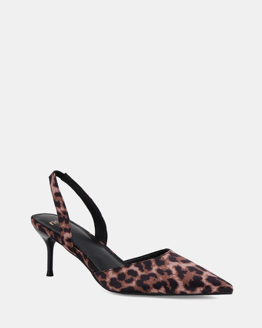 Image of Footwear. Productname: ISSAKA Leopard Women's Court - Low Heel Novo Heels in Print colour by brand - Novo