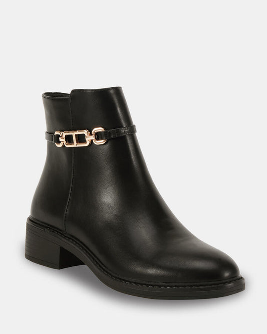 Image of Boots. Productname: DAMOUR: BLACK - Women's Boot Low-Mid Heel in Black colour by brand - Novo