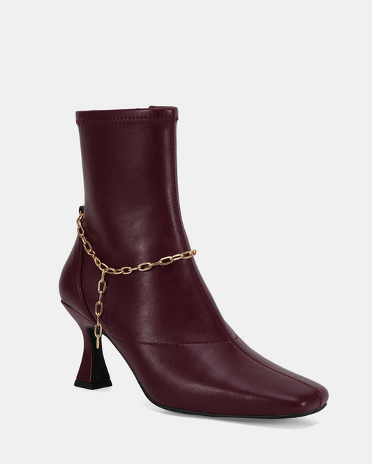 Image of Boots. Productname: DAUSER: DEEP RED - Women's Boot Low-Mid Heel in Deep Red colour by brand - Novo