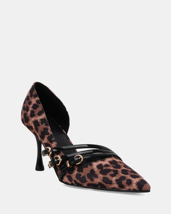 Image of Heels. Product name - Inlove Leopard Vegan Heels in Print colour by brand - Novo