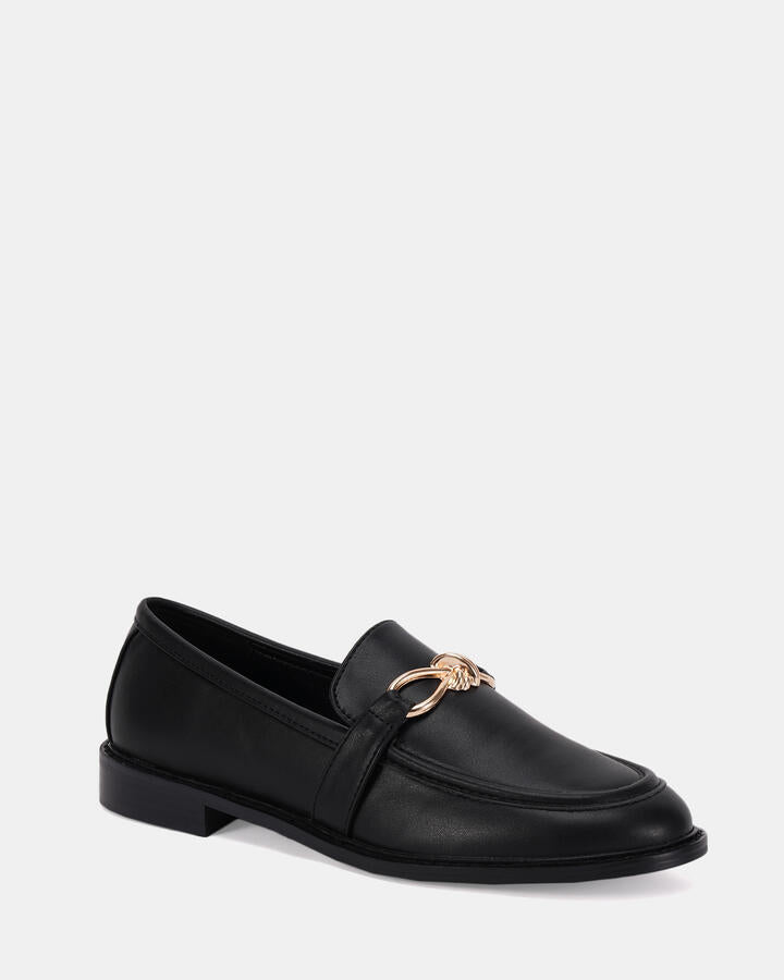 Image of Flats. Productname: CARLI Black Smooth Women's Casual Flat Closed Novo Flats in Black colour by brand - Novo