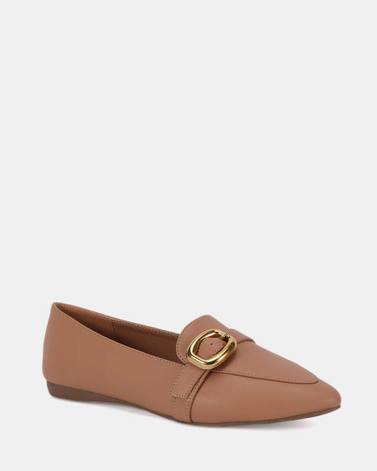 Image of Flats. Productname: CAPPONI: CAMEL - Women's Casual Flat Closed in Beige colour by brand - Novo