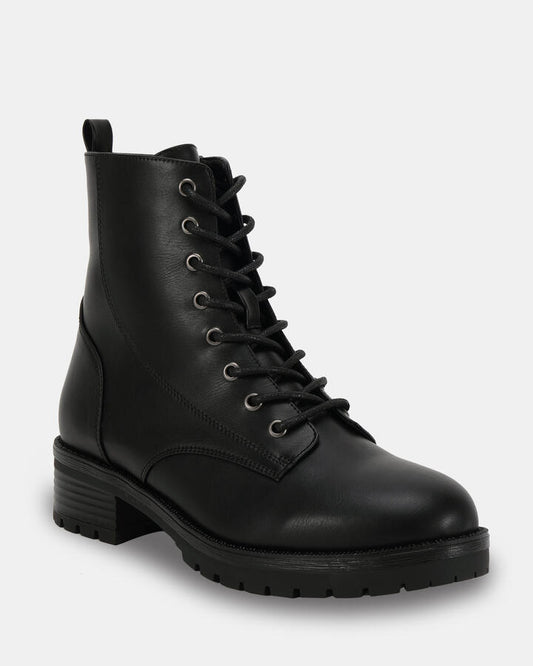 Image of Boots. Productname: DANGELO: BLACK - Women's Boot Flat in Black colour by brand - Novo