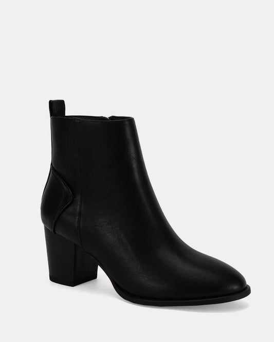Image of Boots. Product name - Damato Black Ankle Boots in Black colour by brand - Novo