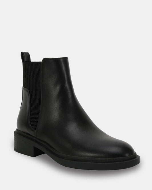 Image of Boots. Product name - Dandi Black Vegan Boots in Black colour by brand - Novo
