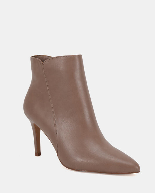 Image of Flats. Product name - Delmont Taupe Slip On Boots in Neutral colour by brand - Novo