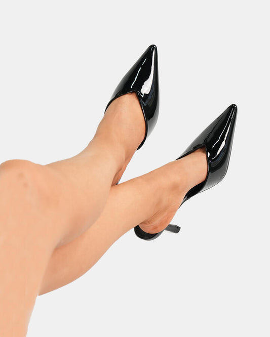 Image of Footwear. Productname: Ilina: Black Patent - Women's Court - High Heel in Black colour by brand - Novo
