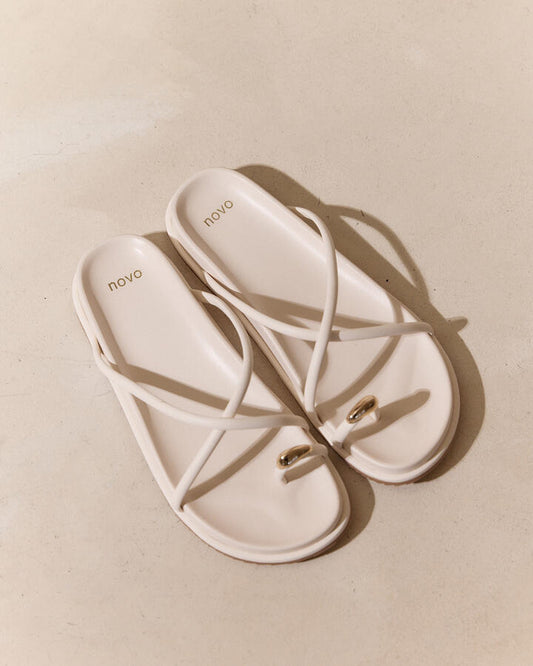Image of Sandals. Productname: RADDIX WHITE Women's Thongs Novo Sandals in Multi colour by brand - Novo