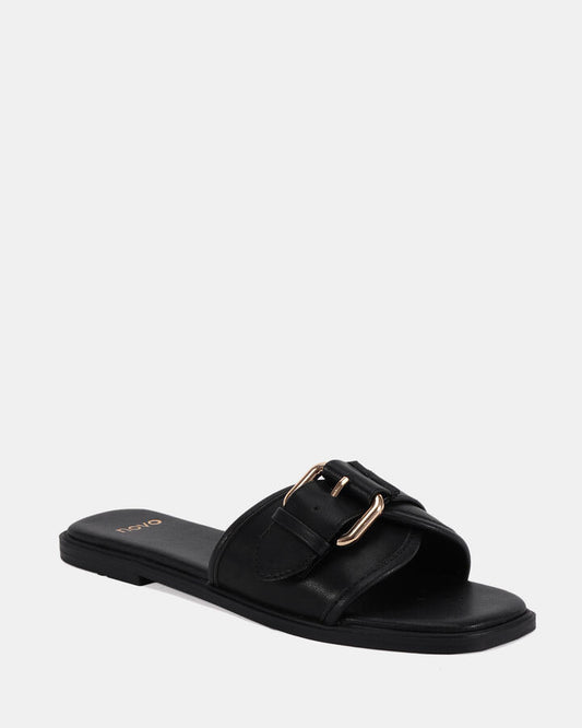 Image of Sandals. Product name - Sartori Black Sandals in Black colour by brand - Novo