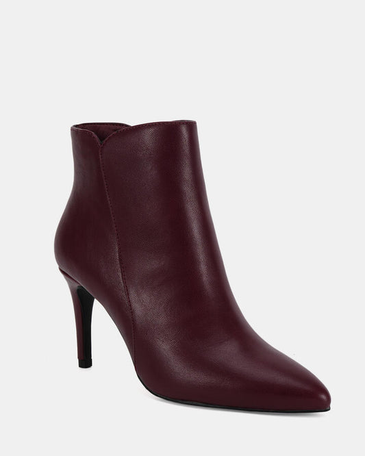 Image of Boots. Productname: Delmont: Deep Red - Women's Boot Low-mid Heel in Deep Red colour by brand - Novo