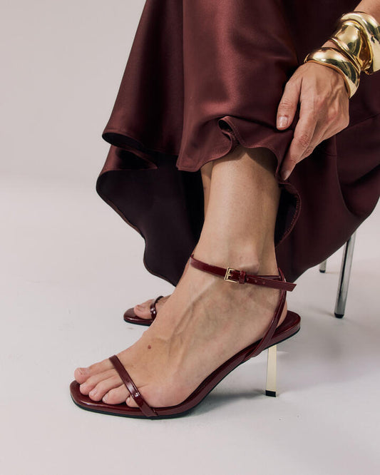 Image of Heels. Productname: ZEBA DEEP RED PATENT Women's High Fashion Novo Heels in Deep Red Patent colour by brand - Novo