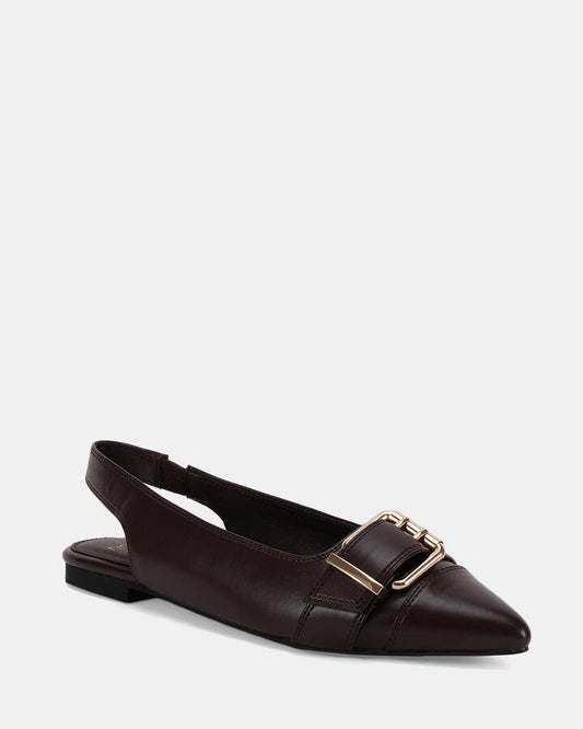 Image of Flats. Productname: CORGI ESPRESSO Women's Casual Flat Closed Novo Flats in Espresso colour by brand - Novo