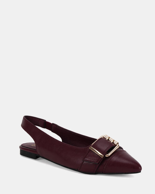 Image of Flats. Productname: CORGI DEEP RED Women's Casual Flat Closed Novo Flats in Deep Red colour by brand - Novo
