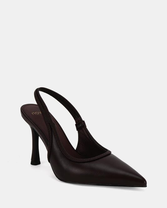 Image of Footwear. Productname: IANTHE ESPRESSO Women's Court - High Heel Novo Heels in Espresso colour by brand - Novo