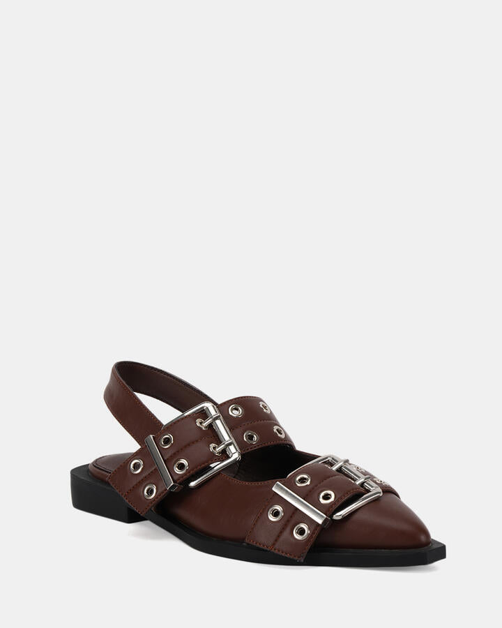 Image of Flats. Product name - Zimbi Milk Chocolate Flats in Midnight colour by brand - Novo