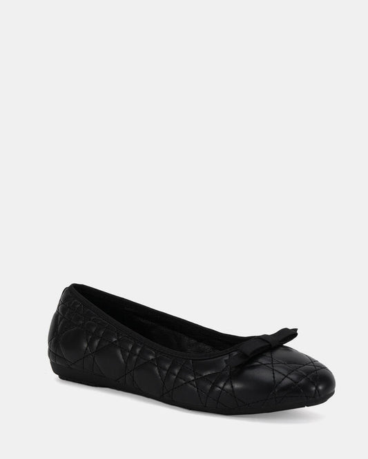 Image of Flats. Product name - Cardoso Black Vegan Flats in Black colour by brand - Novo