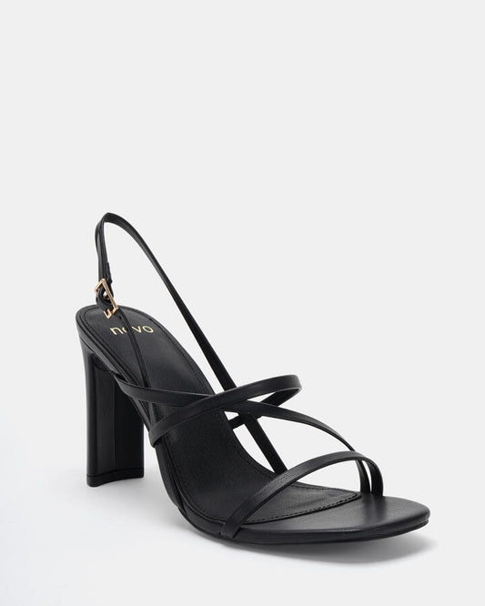 Image of Heels. Product name - Nikea Black High Heels in Black colour by brand - Novo