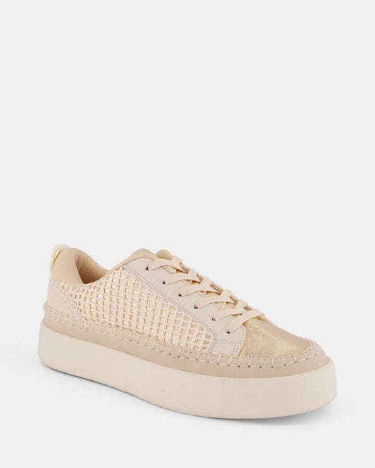 Image of Flats. Product name - Cache Gold Vegan Flats in Metallic colour by brand - Novo