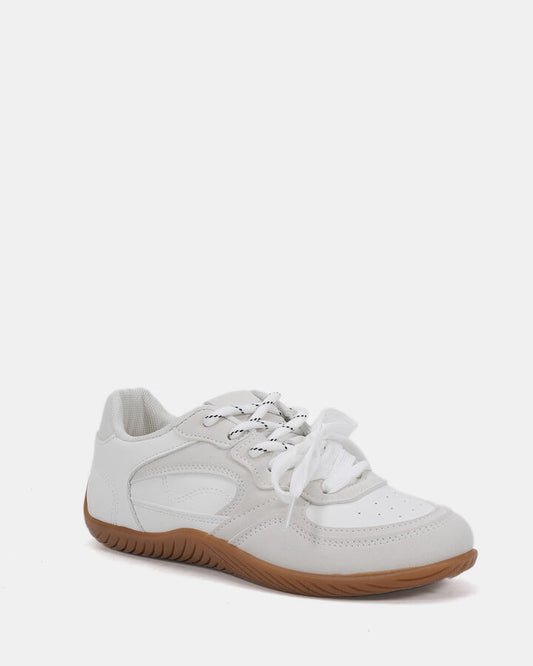 Image of Flats. Product name - Carooso White Vegan Flats in Multi colour by brand - Novo